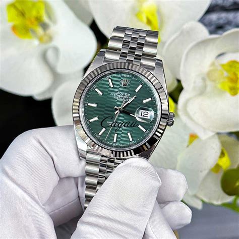 rolex datejust 41 grün geriffelt|oystersteel rolex datejust 41.